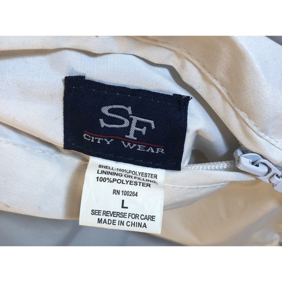 San Francisco city wear completely reversible fleece hooded rain coat Size L - Picture 3 of 6